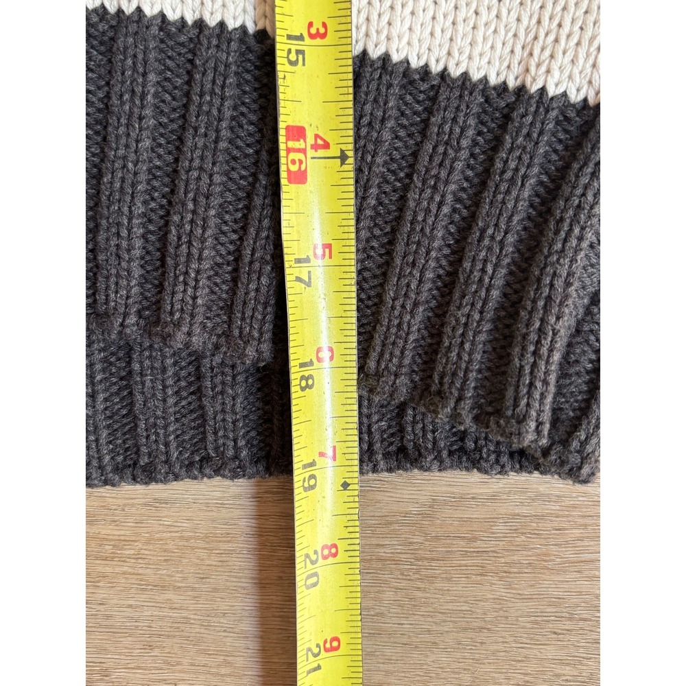 Quince Organic Cotton Striped Polo Sweater Charcoal Ivory XS Cropped V-Neck - Picture 7 of 10
